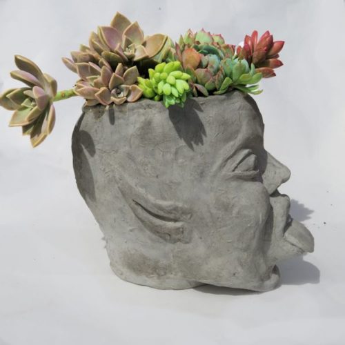 NAUGHTY FAIRY  - LARGE CONCRETE HEAD PLANTER - Image 12