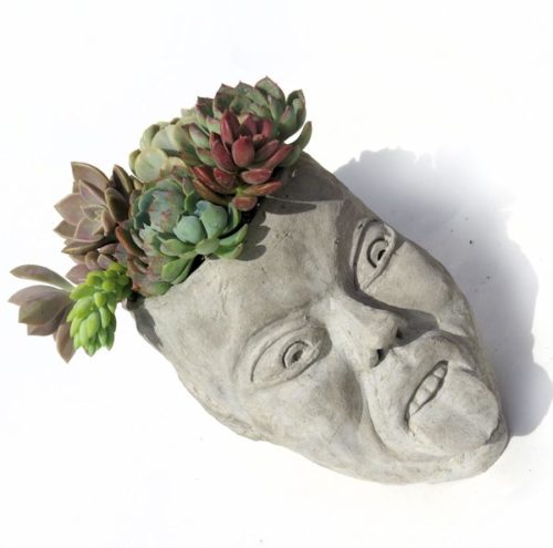 NAUGHTY FAIRY  - LARGE CONCRETE HEAD PLANTER - Image 4