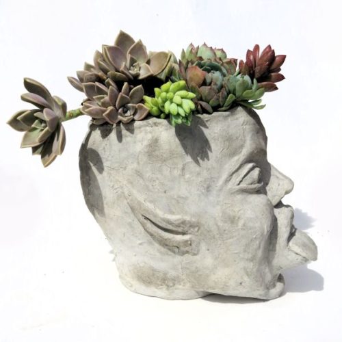 NAUGHTY FAIRY  - LARGE CONCRETE HEAD PLANTER - Image 5