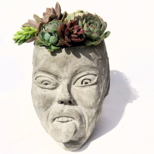 NAUGHTY FAIRY  - LARGE CONCRETE HEAD PLANTER - Image 6