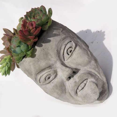 NAUGHTY FAIRY  - LARGE CONCRETE HEAD PLANTER - Image 7